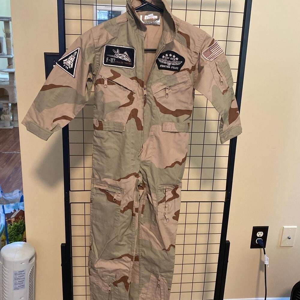 Rothco Youth Desert Camouflage Top Gun Fighter Pilot Flight Suit Jumpsuit